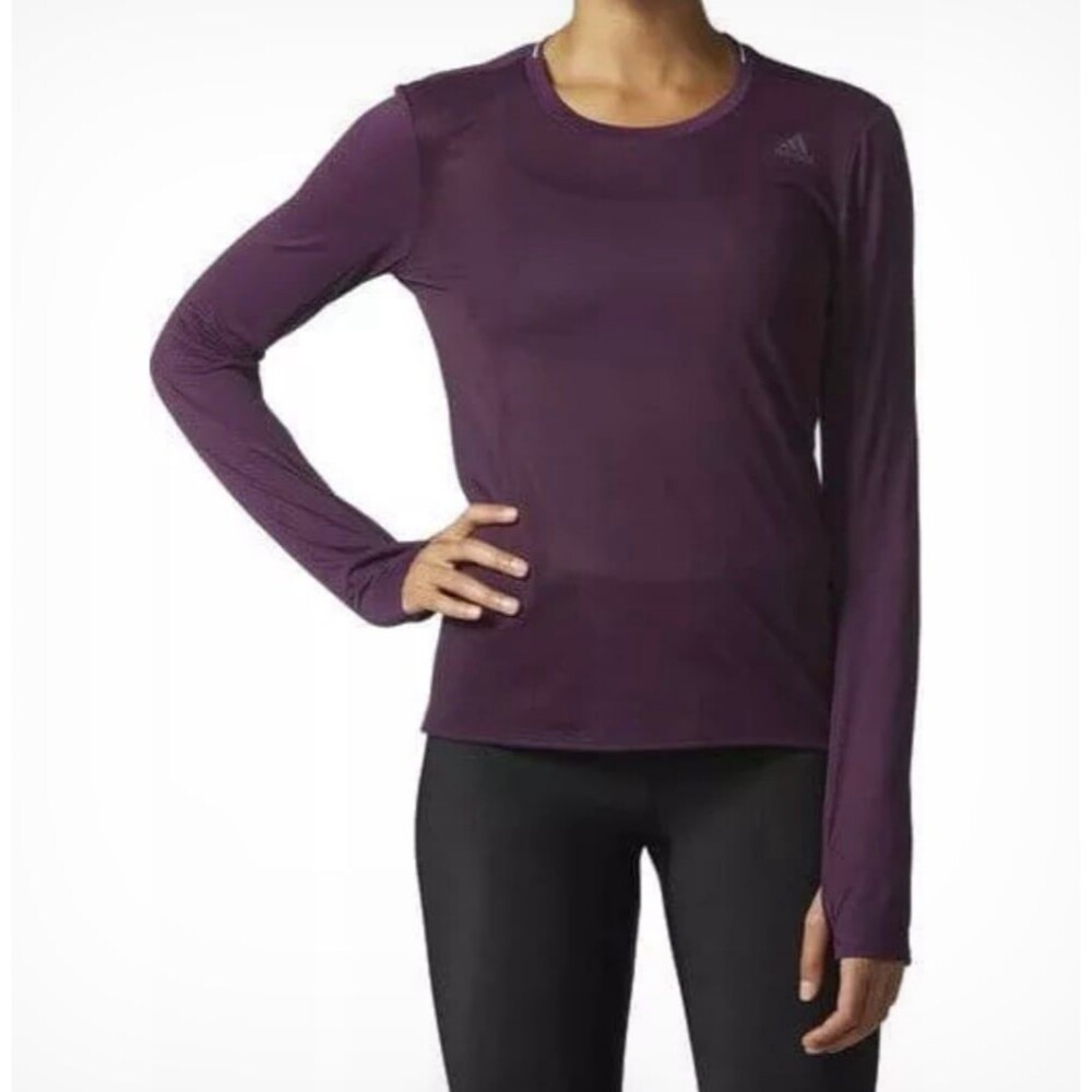 Adidas Running Supernova Long Sleeve Tee Purple Size XL